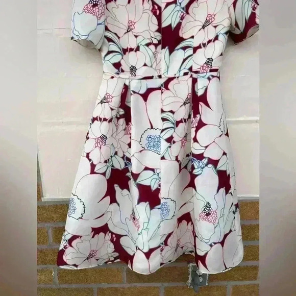 CAROLINA HERRERA Oleander Print Silk Fit & flare dress size 10 - Picture 12 of 17